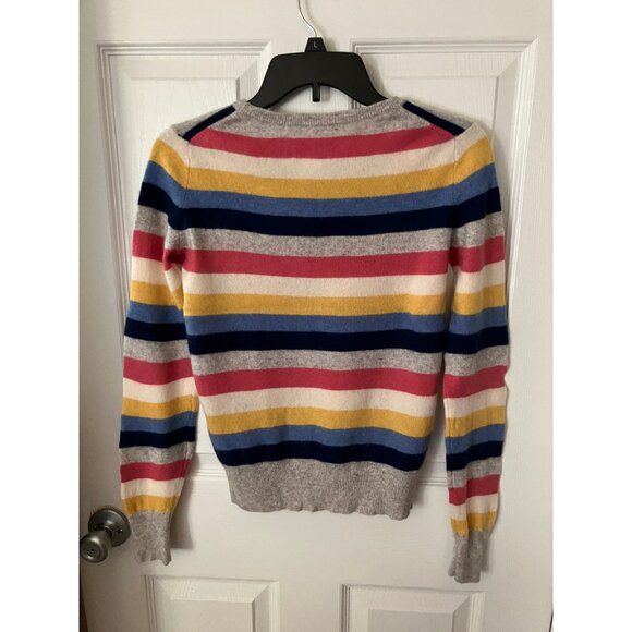 C & C California 2 Ply Cashmere Multicolor Striped Ladies Pullover Sweater XS - Picture 3 of 11